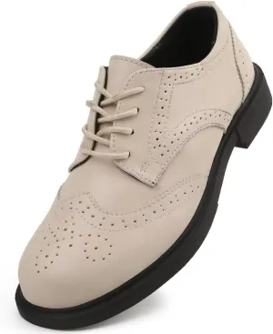 Women's Classic Oxfords Lace Up Business Formal Wingtip Brogue Dress Shoes