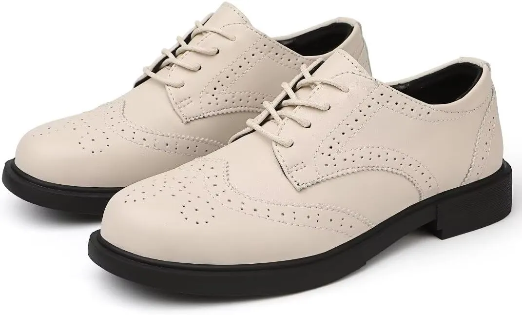 Women's Classic Oxfords Lace Up Business Formal Wingtip Brogue Dress Shoes
