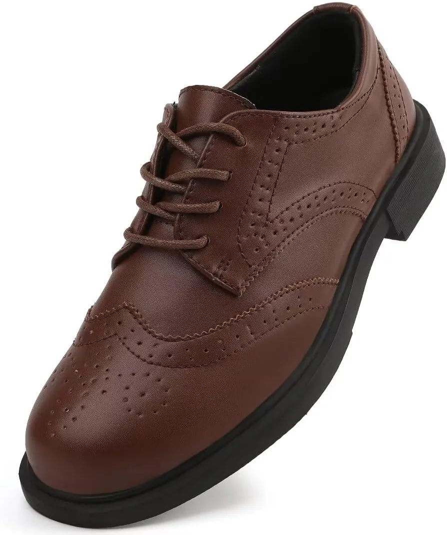 Women's Classic Oxfords Lace Up Business Formal Wingtip Brogue Dress Shoes