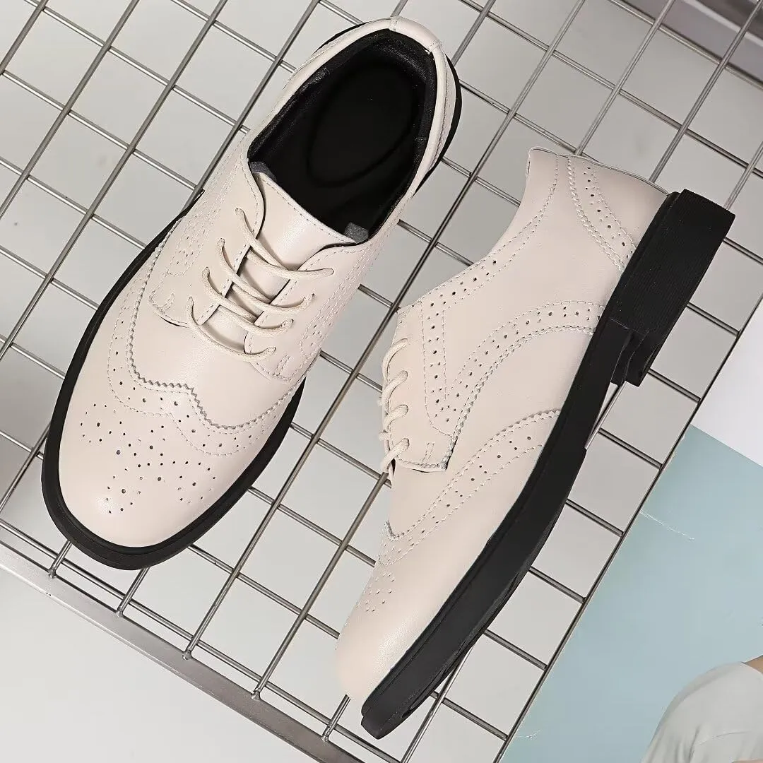 Women's Classic Oxfords Lace Up Business Formal Wingtip Brogue Dress Shoes
