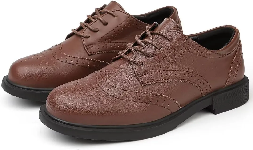 Women's Classic Oxfords Lace Up Business Formal Wingtip Brogue Dress Shoes
