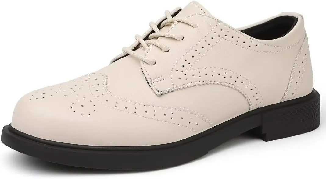 Women's Classic Oxfords Lace Up Business Formal Wingtip Brogue Dress Shoes