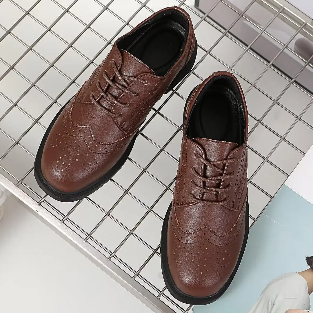Women's Classic Oxfords Lace Up Business Formal Wingtip Brogue Dress Shoes