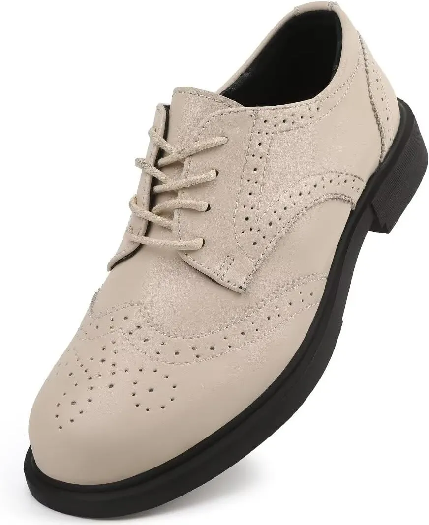 Women's Classic Oxfords Lace Up Business Formal Wingtip Brogue Dress Shoes