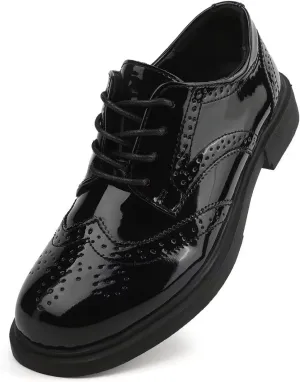Women's Classic Oxfords Lace Up Business Formal Wingtip Brogue Dress Shoes