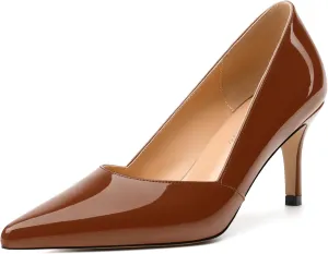 Women's Closed Toe High Stiletto Heels Dress Pointed Toe Daily Patent Pumps Shoes