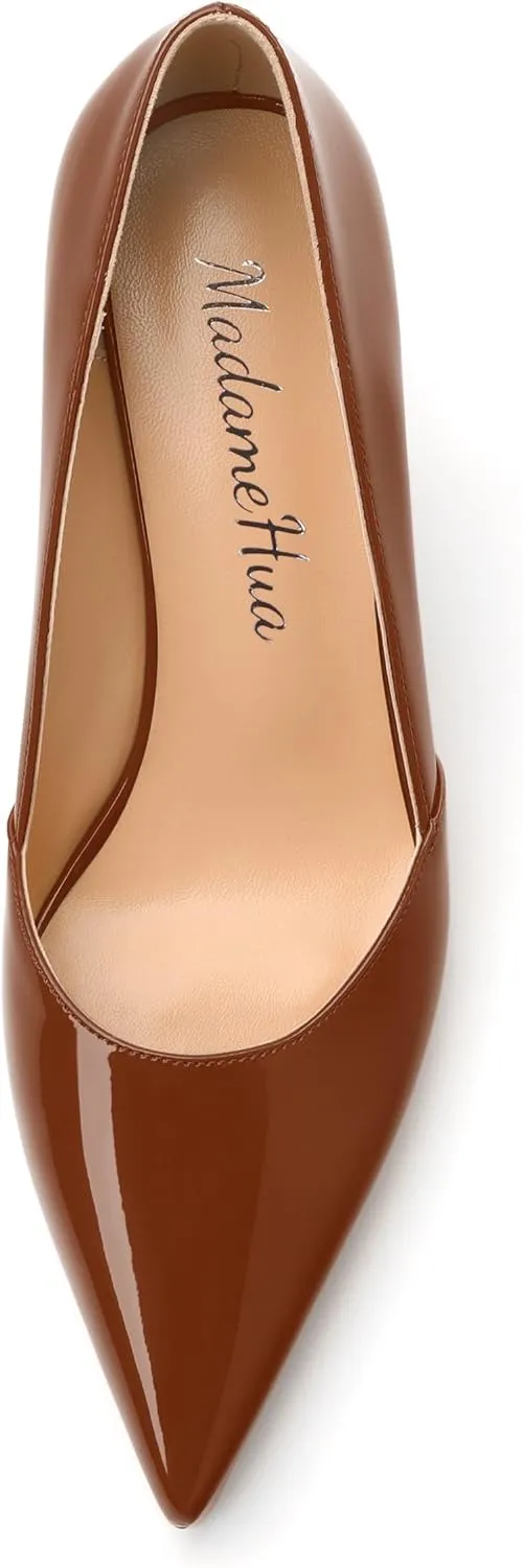 Women's Closed Toe High Stiletto Heels Dress Pointed Toe Daily Patent Pumps Shoes