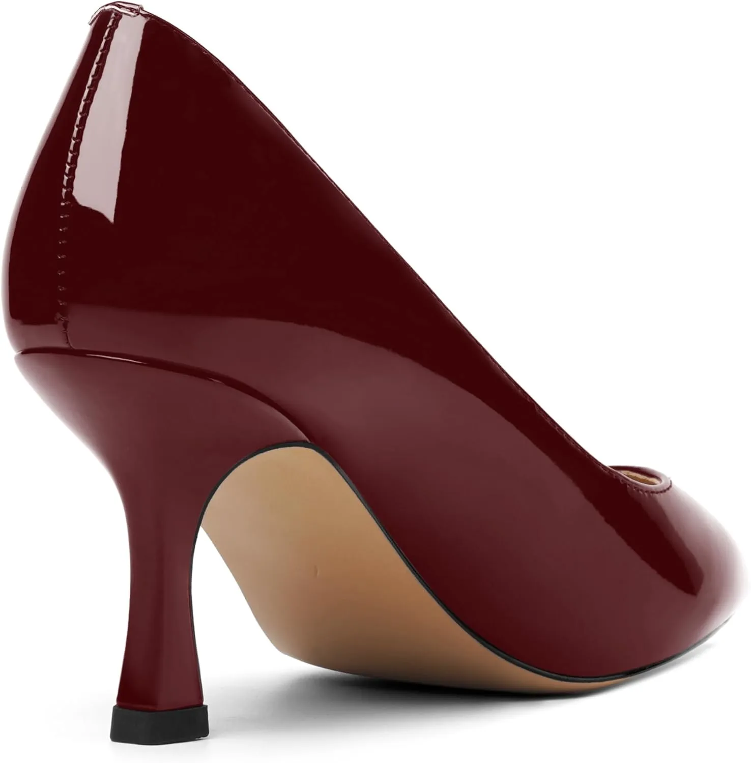 Womens Dress Pointed Toe Wedding Patent Slip On Spool High Heel Pumps Shoes 3 Inch