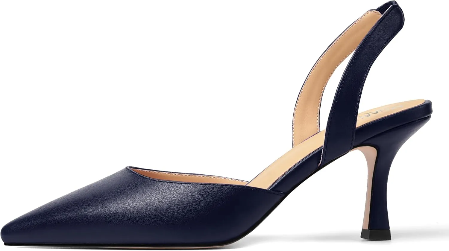 Womens Fashion Slip On Matte Slingback Pointed Toe Dating Spool High Heel Pumps Shoes 3 Inch
