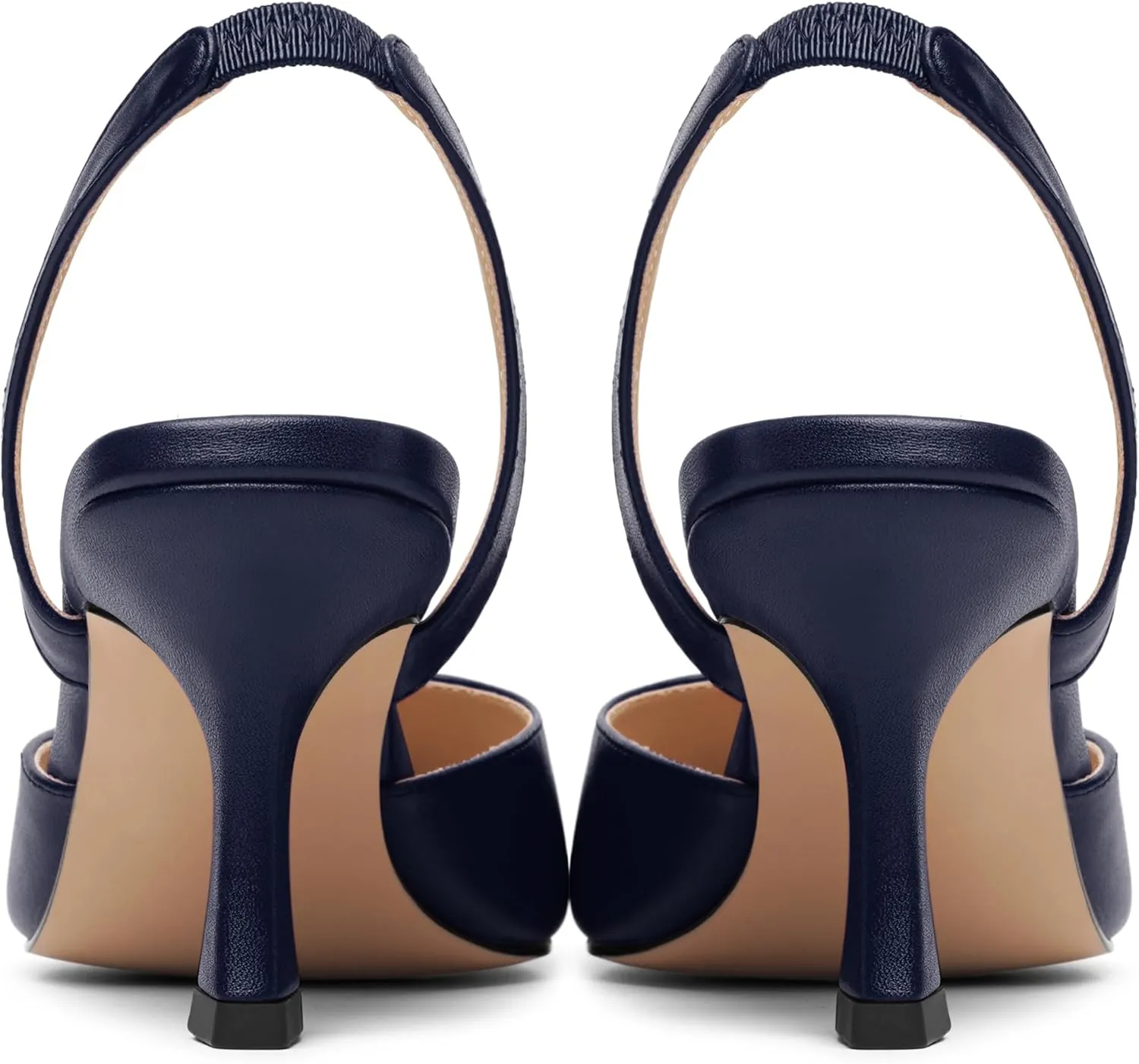 Womens Fashion Slip On Matte Slingback Pointed Toe Dating Spool High Heel Pumps Shoes 3 Inch