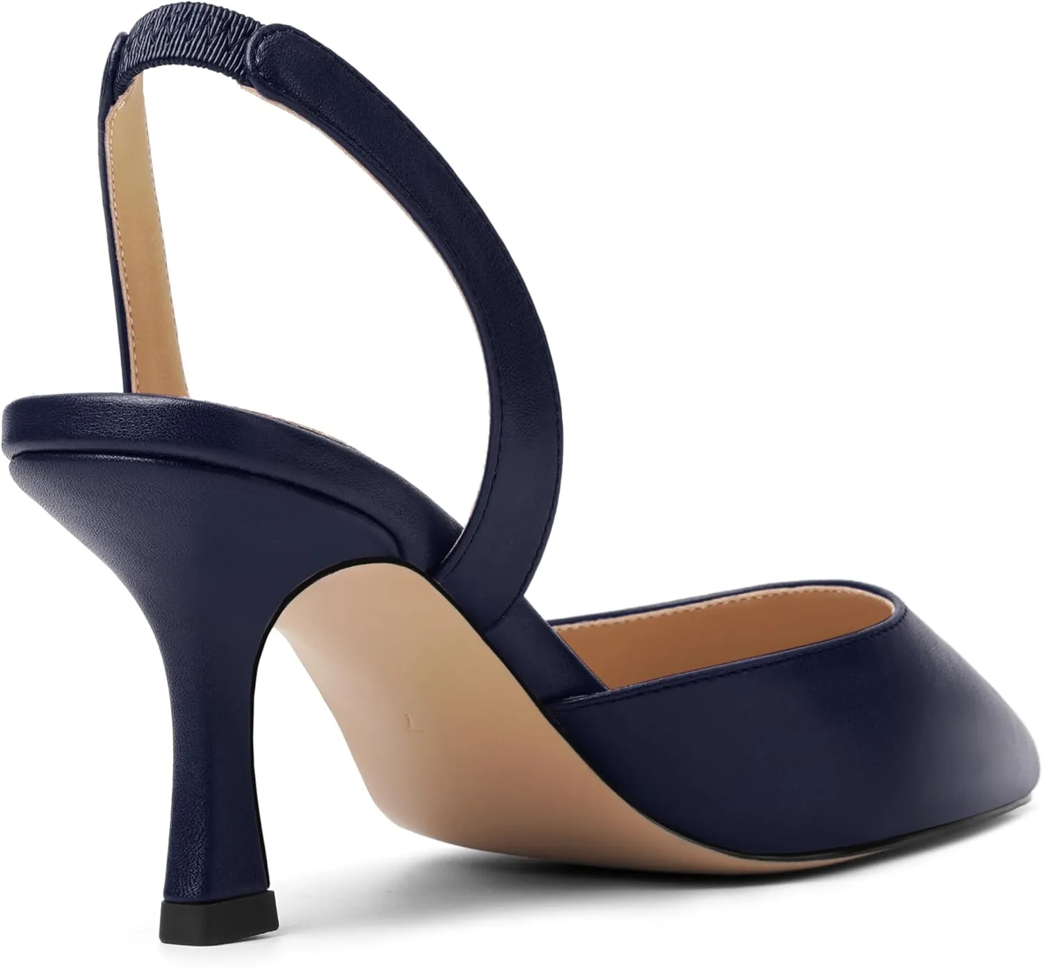 Womens Fashion Slip On Matte Slingback Pointed Toe Dating Spool High Heel Pumps Shoes 3 Inch