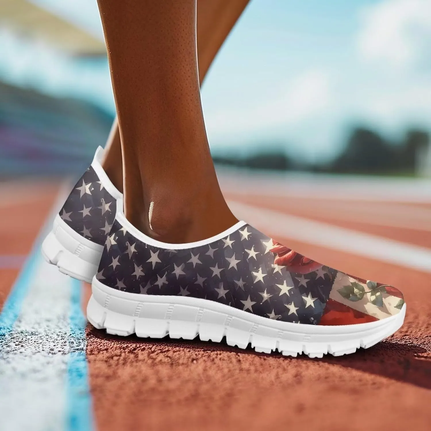 Women's Loafers Slip On Slip Shoe Casual Walking Shoes Non Slip Work Shoes Mesh Athletic Sneakers White Sole