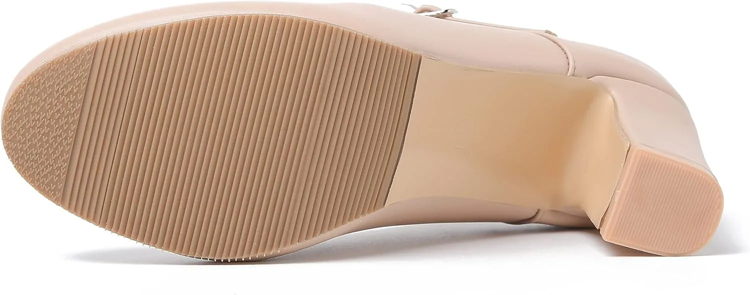Women's Mary Jane Shoes Low Block Heel Round Toe Dress Office Work Church Pumps