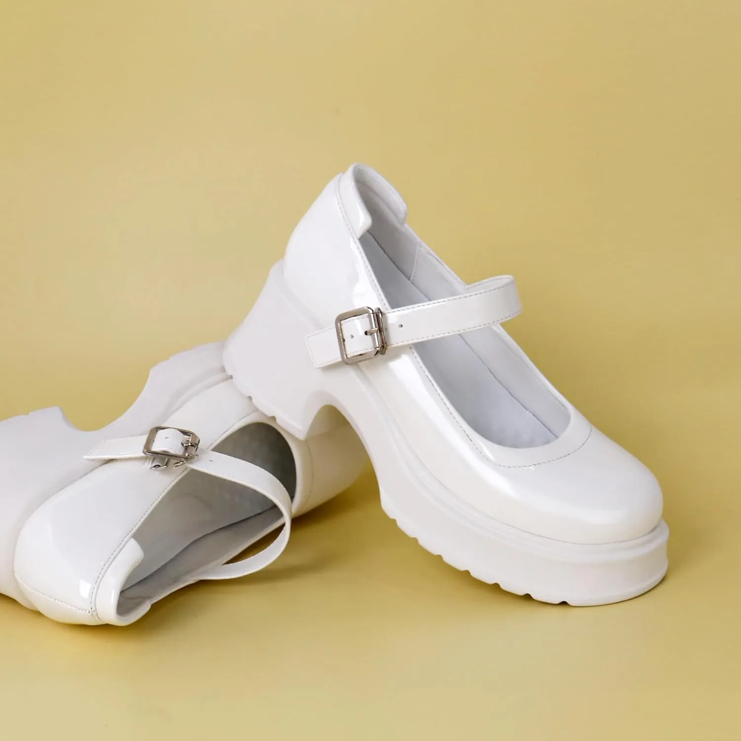 Women's Mary Janes Platform Chunky Block Heels Work Wedding Shoes Ankle Strap Gothic Lolita Oxfords Classic Comfortable Uniform Dress Shoes