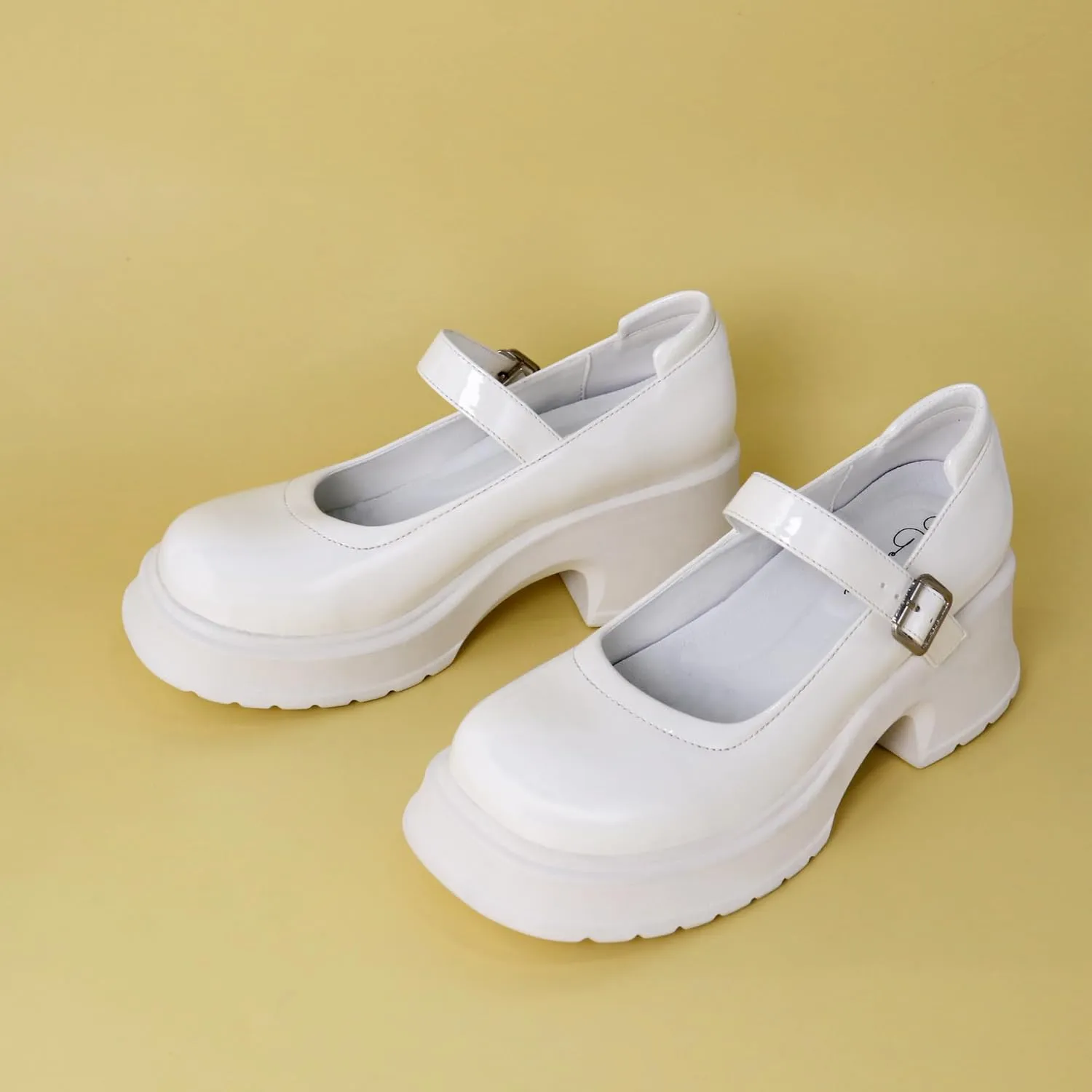 Women's Mary Janes Platform Chunky Block Heels Work Wedding Shoes Ankle Strap Gothic Lolita Oxfords Classic Comfortable Uniform Dress Shoes
