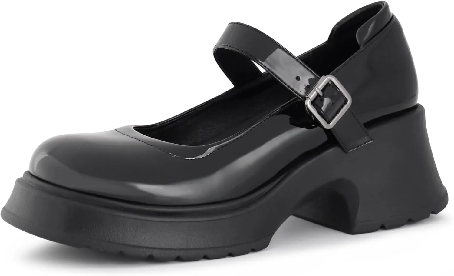 Women's Mary Janes Platform Chunky Block Heels Work Wedding Shoes Ankle Strap Gothic Lolita Oxfords Classic Comfortable Uniform Dress Shoes