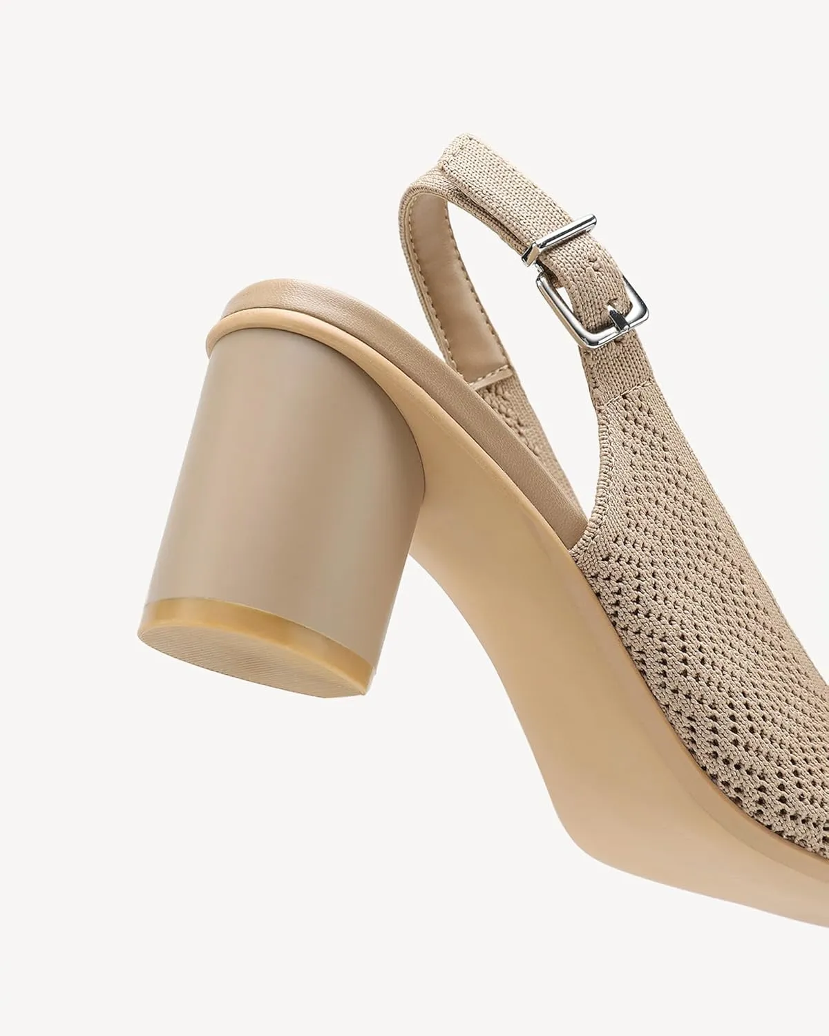 Women's Pointed Toe Chunky Block Heel Slingback Pumps