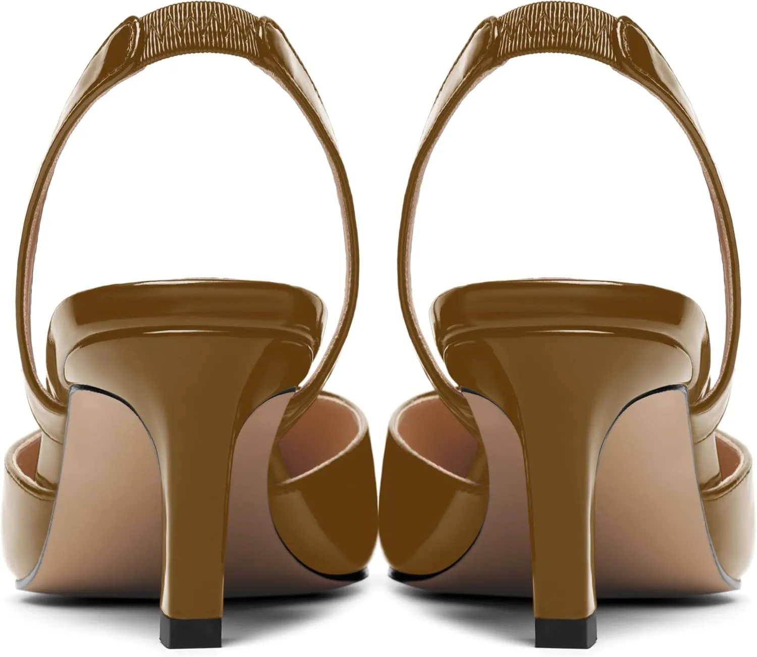 Womens Pointed Toe Slip On Patent Slingback Dating Fashion Spool Low Heel Pumps Shoes 2.2 Inch
