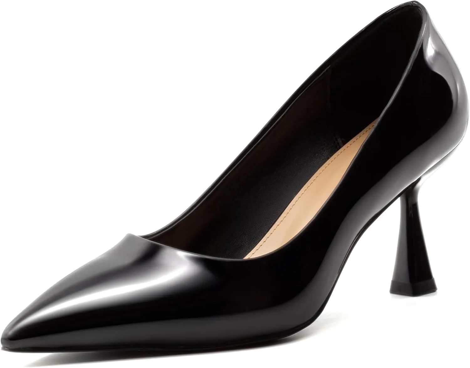 Women's Pumps 3 Inch Kitten Heel Pointed Toe Shoes for Women Comfortable Office Work Dress Shoes