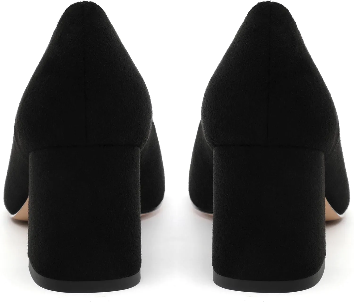 Women's Pumps, Round Closed Toe Chunky Heels, Slip On Fashion Comfort Solid Working Wedding Dressy Shoes for Women