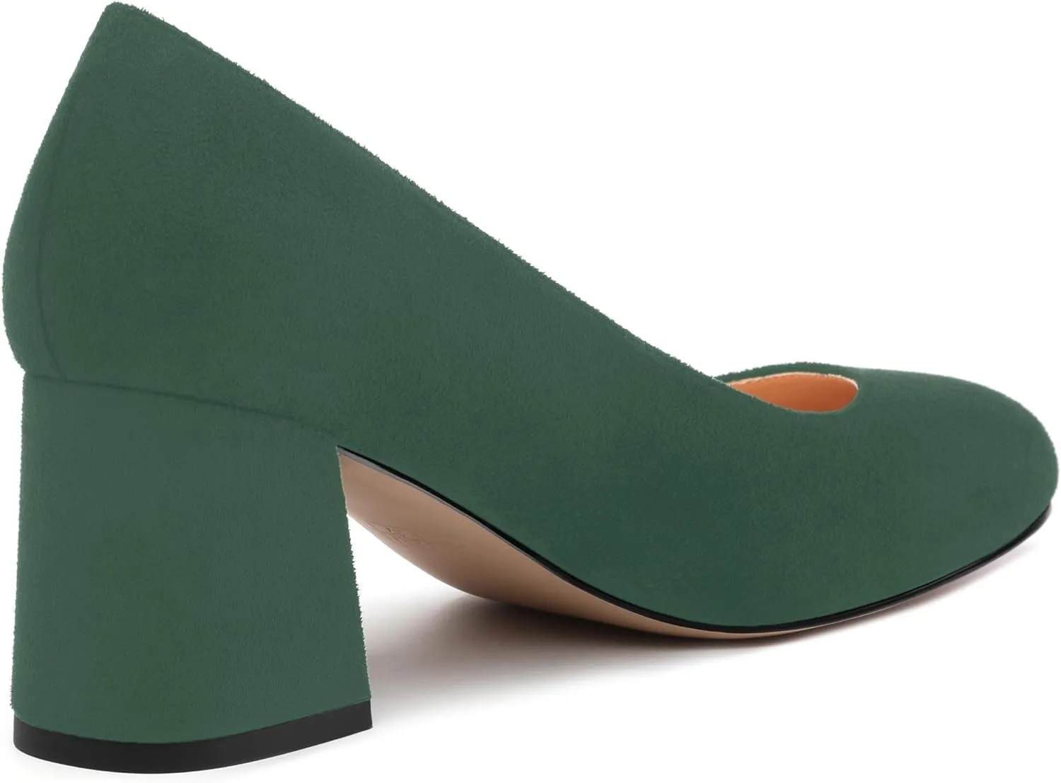 Women's Pumps, Round Closed Toe Chunky Heels, Slip On Fashion Comfort Solid Working Wedding Dressy Shoes for Women