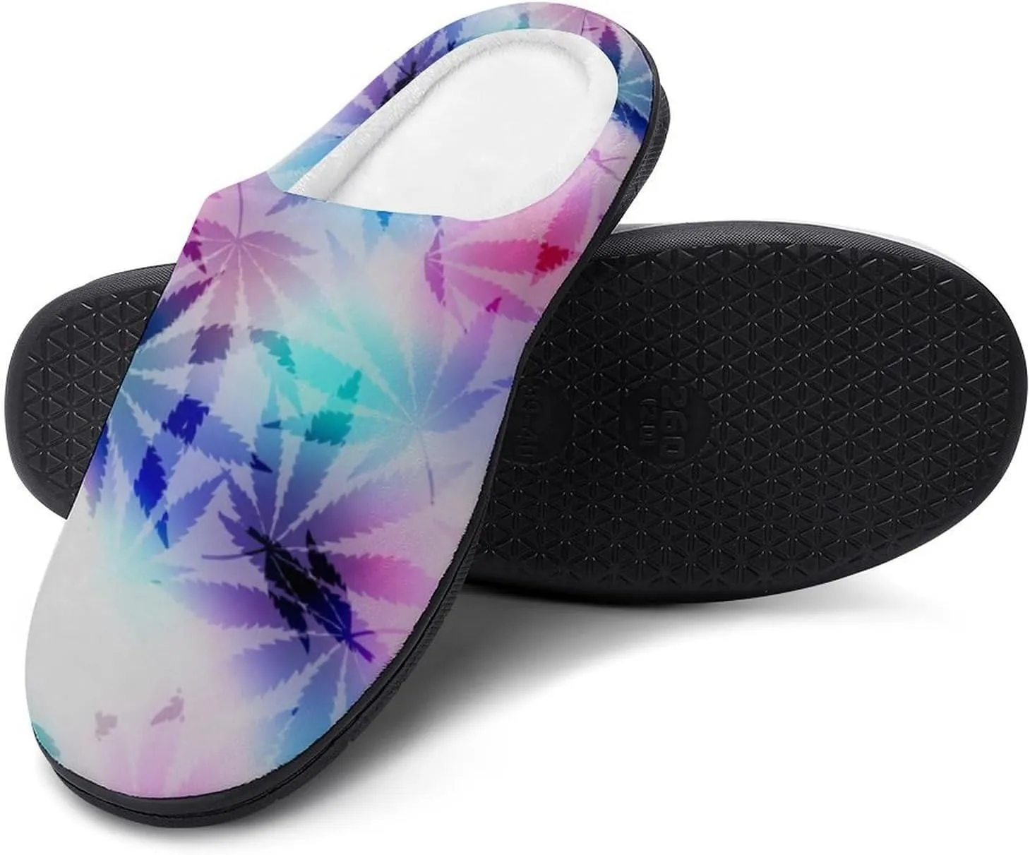 Womens Slippers Bedroom Slip-On Shoes Ladies Merry Christmas Print Slippers Warm Cotton House Slippers Indoor Outdoor