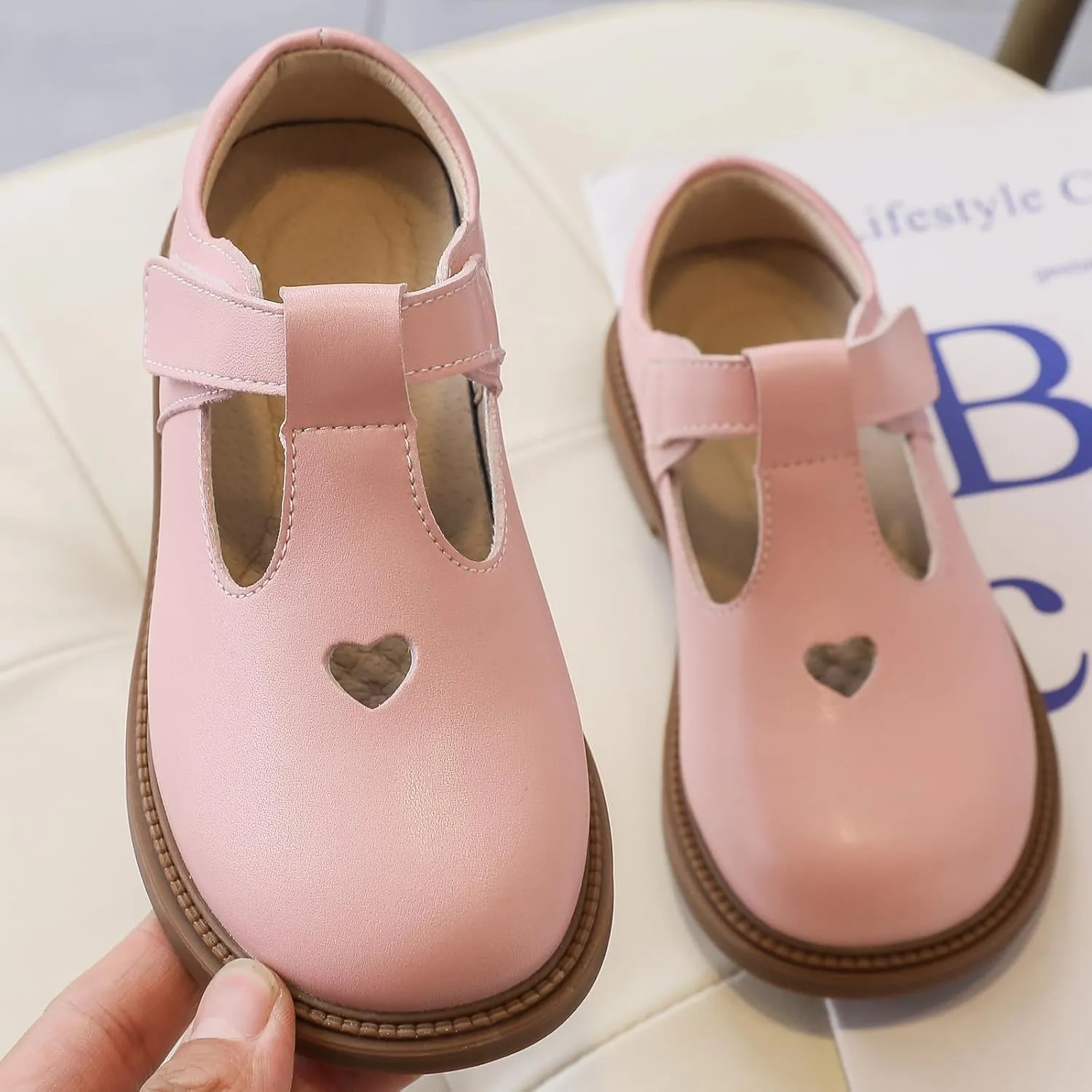 WUIWUIYU Girls Princess Oxfords Halloween Shoes T-Strap Casual Walking School Uniform Dress Mary Jane Flats