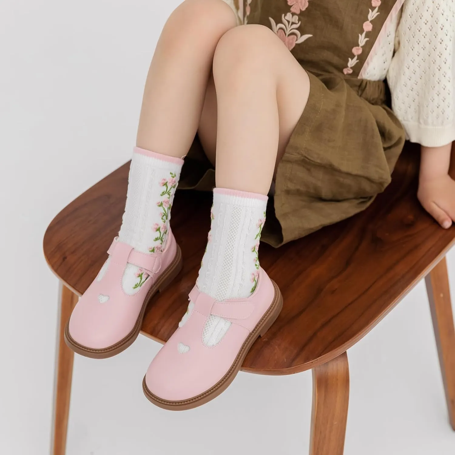 WUIWUIYU Girls Princess Oxfords Halloween Shoes T-Strap Casual Walking School Uniform Dress Mary Jane Flats