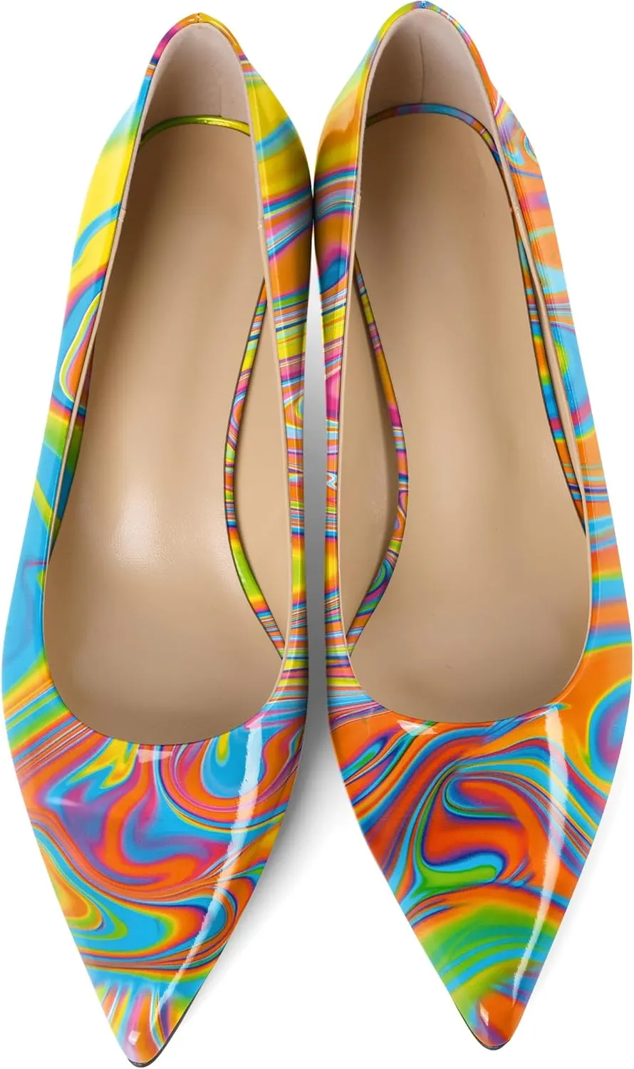 YODEKS Womens Kitten Heel Pumps Pointy Toe Low Kitten Heels Slip On 2 Inch Office Dress Shoes