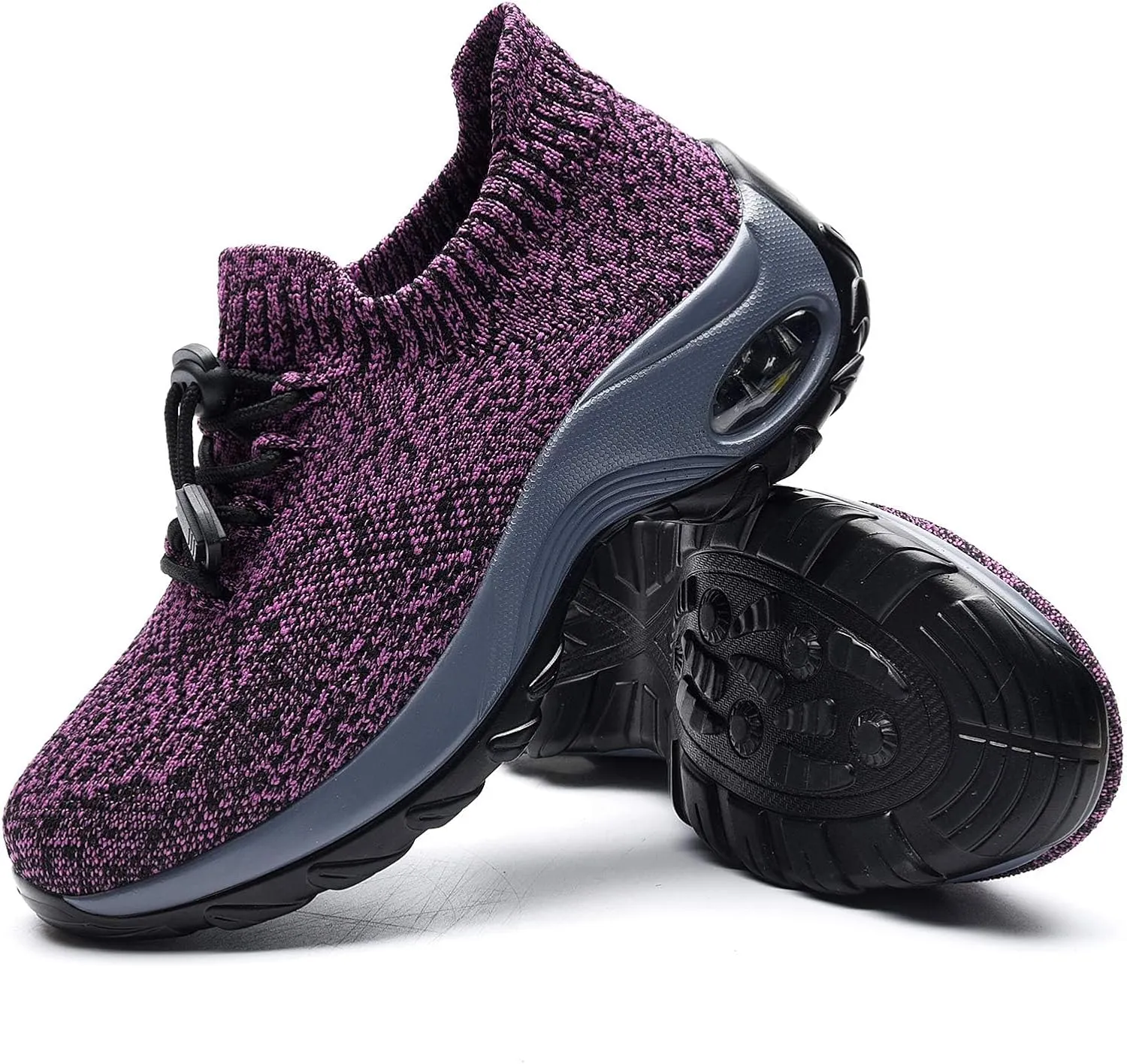 ZZS Women's Walking Shoes Sock Sneakers Mesh Slip On Air Cushion Nurse Shoes Platform Loafers